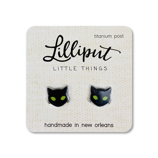 Lilliput Little Things Spooky Black Cat Earrings