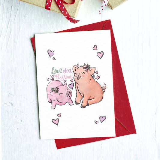 Big Moods - Love You Pig Time Greeting Card