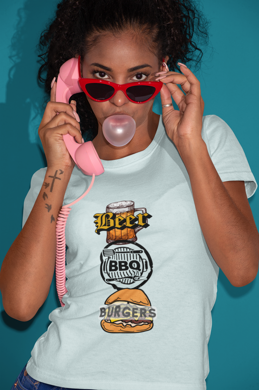 Beer BBQ Burgers Unisex Jersey Short Sleeve Tee